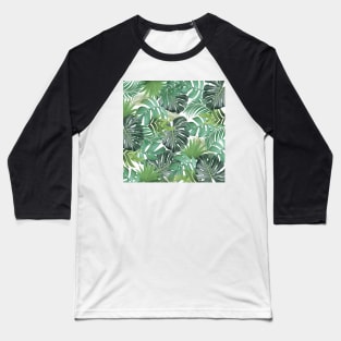 Tropical Tiki Jungle Leaves Baseball T-Shirt